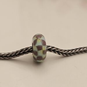 Troñlbeads Turquoise & Purple Chess Bead